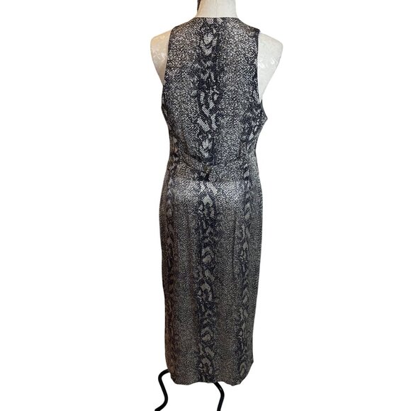 Perry Ellis Vintage Womens Skirt Set Size 6 Gray Snake Print 3 Piece Pure Silk - Picture 16 of 16
